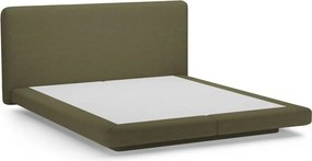 Зелено двойно легло 200x200 cm тапицирано Linea – Micadoni