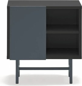 Черно/антрацитно матово нощно шкафче с рафтове Nube – Teulat