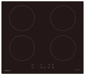 Стъклокерамичен плот за вграждане Tesla HI6401MB, 7200W, 4 зони, 9 степени, Таймер, Индикатор за остатъчна топлина, Защита от деца, Черен