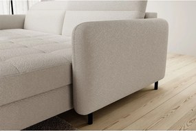 Бежов разтегателен ъглов диван с място за съхранение от букле (десен ъгъл) Gomsi – ELTAP