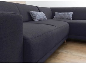 Антрацитен разтегателен/с място за съхранение ъглов диван (десен ъгъл/L форма) Classy Sophie – Miuform