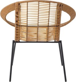 Градински комплект за отдих от изкуствен ратан в естествен цвят за 2 Dudine – Bloomingville