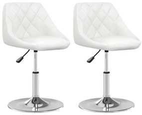335159 vidaXL Трапезни столове, 2 бр, бели, изкуствена кожа