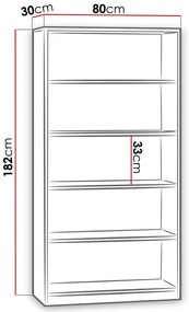 Библиотечка Rack-Дължина: 80 см.-Естествен