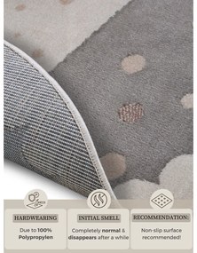 Сив детски килим ø 140 cm Crown - Hanse Home