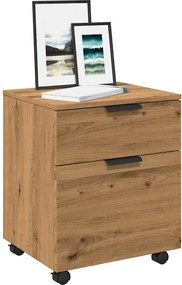 856950 vidaXL Мобилен архивен шкаф с колела Дъб артизан 45x38x54 см