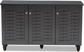 Шкаф за обувки Warren 3D-Тъмно сив