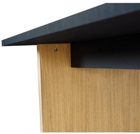 Маса за хранене с дъбов плот 90x160 cm Stripe - Woodman