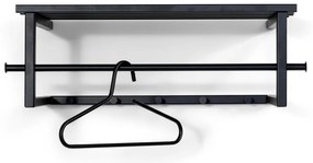 Черна метална стенна закачалка с рафт Marco – Spinder Design