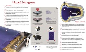 Слънчев бойлер Pyramis 160 литра със селективен колектор двоен енергиен източник