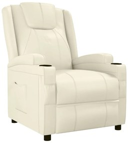 348414 vidaXL Реклайнер стол, кремавобял, изкуствена кожа