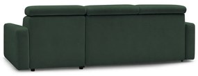 Тъмнозелен разтегателен ъглов диван (променлив) Monaco – Bobochic Paris