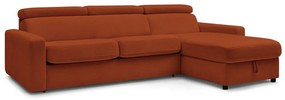 Разтегателен ъглов диван в тухлен цвят (променлив) Monaco – Bobochic Paris