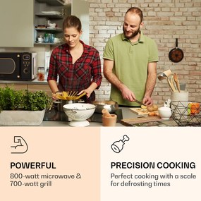 Klarstein Julieta, микровълнова фурна с грил, 20 л, 700 / 800 W, Ø25,5 см, 8 програми