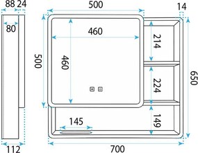 Шкаф с огледало и LED осветление M1016-70 70x65