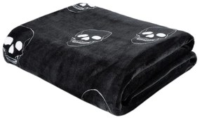 Тъмносиво бебешко одеяло от микроплюш 130x170 cm Skulls – Catherine Lansfield