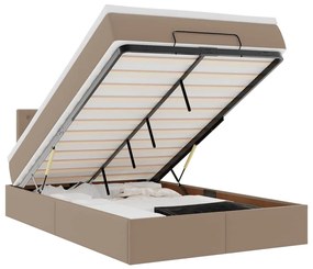 3311302 vidaXL Османска легло с матрак, капучино, 120x200 см, изкуствена кожа