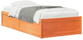 846845 vidaXL Рамка за легло без матрак, восъчнокафяв, 90x190 см, бор масив