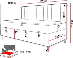 Диван - легло Junior Maja II-Kokkino-100 x 200