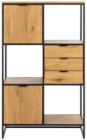 Черна етажерка за книги в дъб 85x141 cm Swindon - Actona