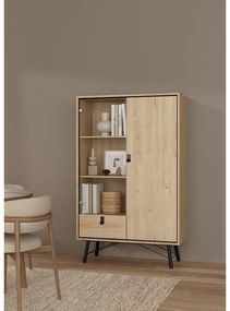 Витрина от дъбов декор в естествен цвят 102x162x40 cm Ry – Tvilum