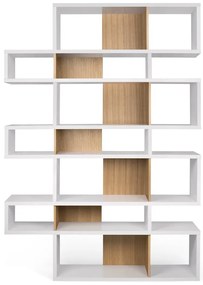 Бял шкаф за книги в дъб 156x220 cm London - TemaHome