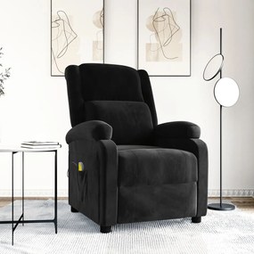 342416 vidaXL Масажен стол, черен, кадифе