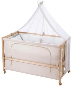 Детско легло на колела с балдахин в естествен цвят 60x120 cm Liebhabär - Roba