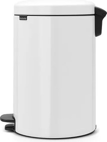 Кош за боклук с педал Brabantia NewIcon 649047, 20 л, Плавно затваряне, Противоплъзгаща основа, Метална вътрешна кофа, Бял