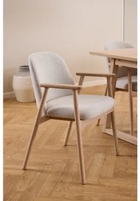 РОДЕРИК Бежов (тъкан Апия 453)/рамка от избелен омаслен дъб - ДЪРВЕН СТОЛ ШЕНИЛ ЗА ВСЕКИДНЕВНА ТРАПЕЗАРИЯ КУХНЯ РЕТРО