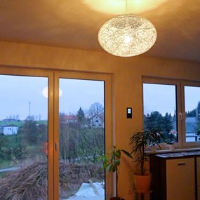 Рустикално висящо осветление бяло 50 см - Corda Flat