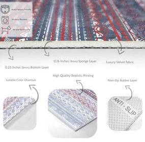 Лилаво-сив килим подходящ за пране 80x150 cm Vintage Stripe – Mila Home