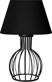 Текстилна/метална маслена лампа Magnolia E27 в черен цвят Φ22x36см.