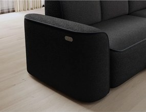 Антрацитен ъглов диван от букле (десен ъгъл) Ume – ELTAP