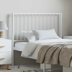 350960 vidaXL Метална резервна табла за легло, бяла, 100 см