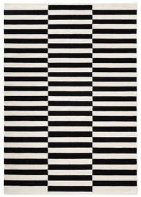 Черно-бял двустранен ръчно изработен вълнен килим 160x230 cm Donna – Hanse Home