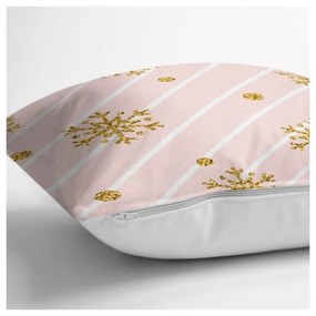 Коледна калъфка за възглавница Златни снежинки, 42 x 42 cm - Minimalist Cushion Covers