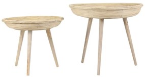 Ратанови кръгли странични масички в комплект от 2 бр. ø 56 cm Colon – Light & Living