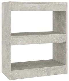 811650 vidaXL Библиотека/разделител за стая, бетонно сива, 60x30x72 см