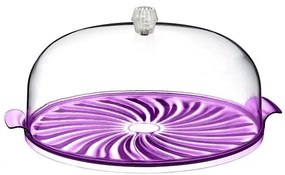 Irak Plastik - Пластмасов поднос за торта с капак ф28,5xф17см различни цветове (SA-210)