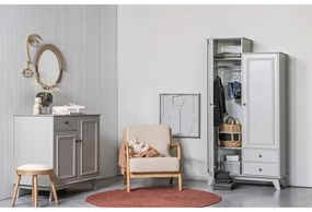 Светлосив нисък детски скрин от борова дървесина 98x93 cm Lily - WOOOD