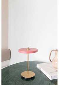 Розова LED затъмняваща се настолна лампа с метален абажур (височина 31 cm) Asteria Move – UMAGE