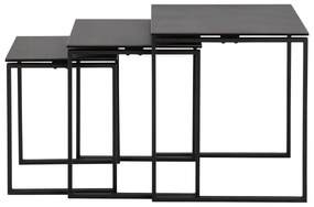 Черни масички за кафе в комплект от 3 Katrine - Actona