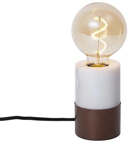 Модерна настолна лампа бронз с бял мрамор - Marissa