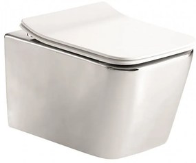 Конзолна тоалетна чиния ICC 5135 CHROME, седалка и капак, порцелан, хром, 54.5x37x36см