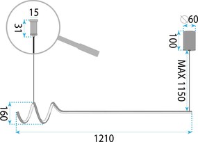 Suspension LHJ030-CP 120cm NOIR