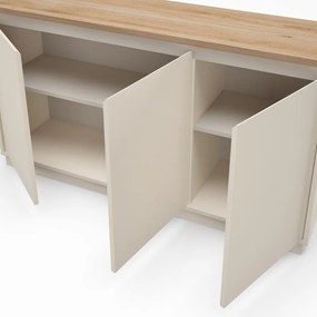 Бежов скрин от дъбов декор 152x84x40 cm Loreta – Marckeric