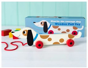 Дървен дакел за дърпане Charlie The Sausage Dog, дължина 31,5 cm Charlie the Sausage Dog - Rex London