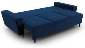 Син кадифен разтегателен диван с място за съхранение 235 cm Kyoto – Cosmopolitan Design