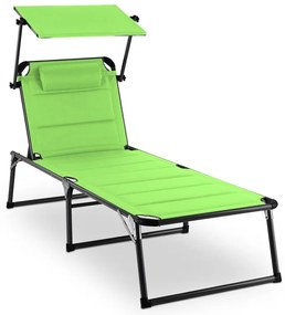 Blumfeldt Amalfi Juicy Lime, зелен шезлонг, 70 х 37 х 200 cm, слънчева бленда